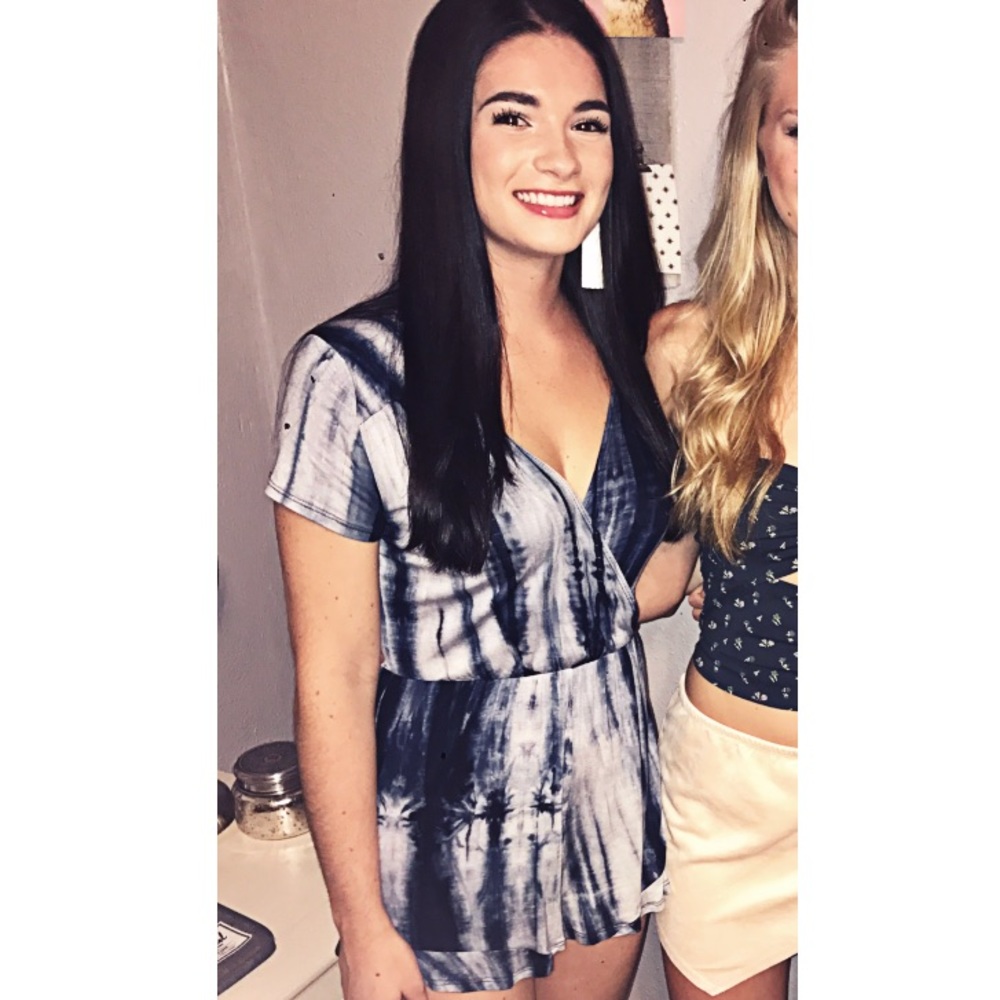 Blue Tie-Dye Romper